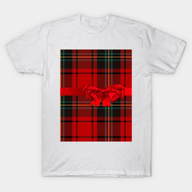 Plaid Christmas Present T-Shirt by Ric1926